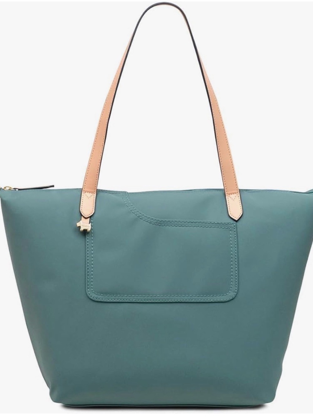 RADLEY LONDON Teal Tote with Tan Shoulder Handles